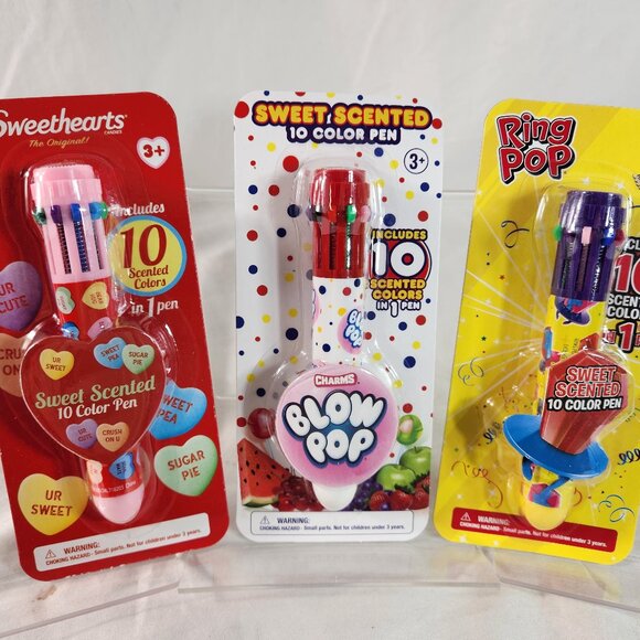 Target Other - Ring Pop Blow Pop Sweethearts Scented 3 Pen Kids Target Playground NEW FAST Ship